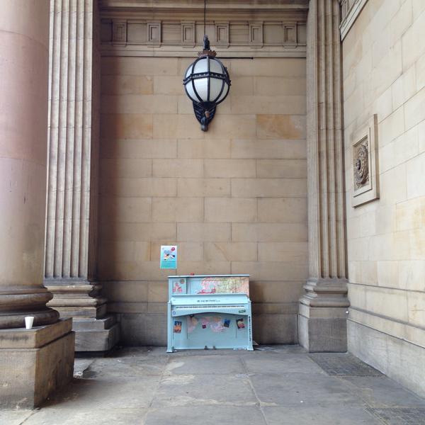 Me and my piano: Fantastic Photo by @MisterWilliams of the piano outside the town hall decorated by @SlungLow