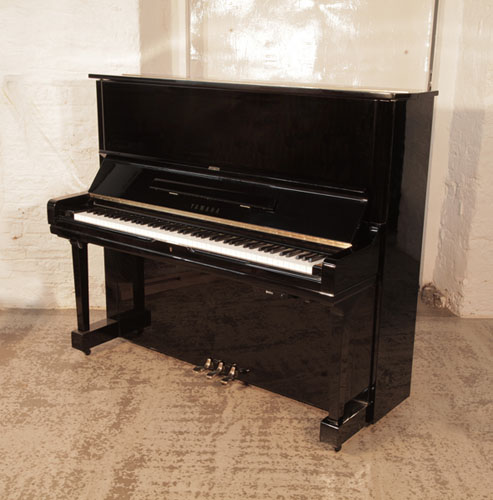  Reconditioned, 1972, Yamaha U3 upright piano for sale with a black gloss case and fitted Adsilent system.  The Adsilent system features silent play with headphones, record playback and MIDI connection.